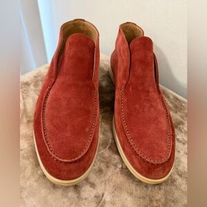 Loro Piana Red orange Suede Loafers boots